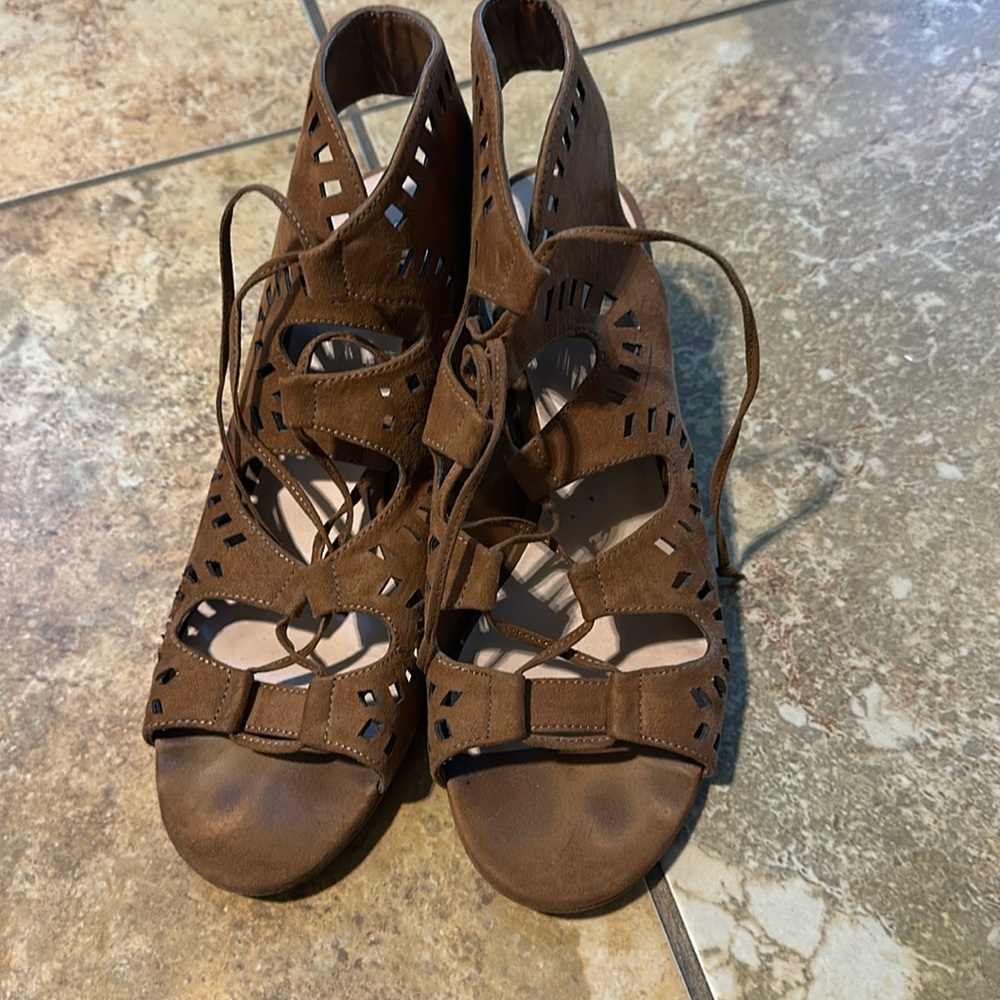 Bp suede gladiator heeled sandals